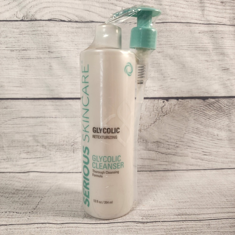 Serious Skincare Glycolic Retexturizing Glycolic Cleanser 12oz with Pump New